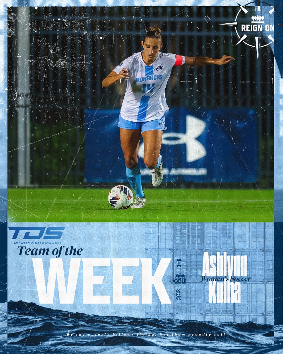 ODUWomensSoccer's tweet image. ODU defender Ashlynn Kulha has been named to the @TopDrawerSoccer Team of the Week‼️

𝐂𝐨𝐧𝐠𝐫𝐚𝐭𝐬 𝐀𝐬𝐡𝐥𝐲𝐧𝐧!

#ODUSports | #ReignOn | #Monarchs