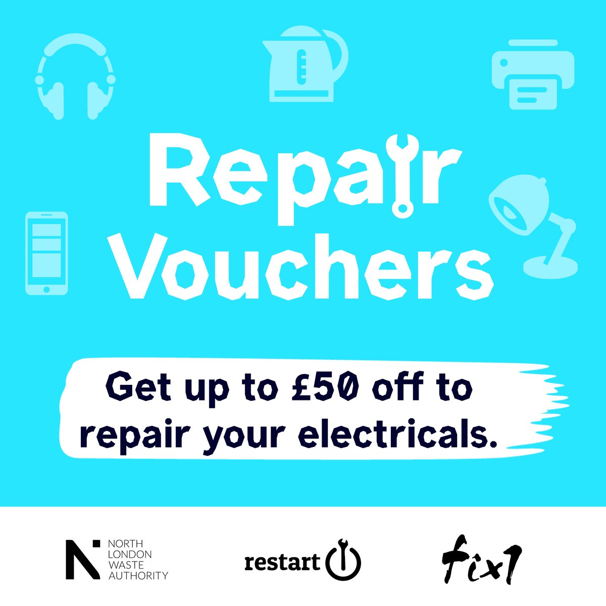 Get 50% off electrical repairs! 😮 

Residents in Hackney, Haringey, and Waltham Forest can claim up to £50 off electrical repairs at participating local shops! 

💡 It’s all about reducing e-waste and supporting a circular economy.
✅ Apply online to get your voucher and receive