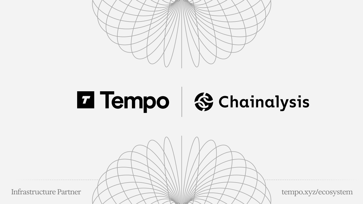 chainalysis's tweet photo. We're proud to join @Tempo's ecosystem as a trusted infrastructure partner. 

As crypto payments move toward the mainstream, Chainalysis provides the compliance, risk, and investigation tools to scale safely and globally. https://t.co/XorPEAIS30