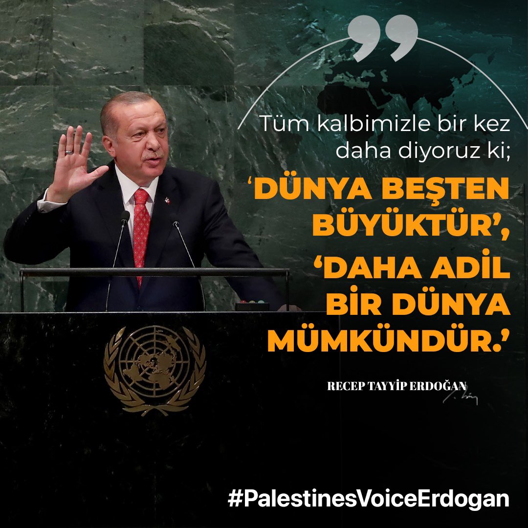 🌍 “Dünya beşten büyüktür!”
Daha adil, daha eşit, daha barışçıl bir dünya için..
#PalestinesVoiceErdogan