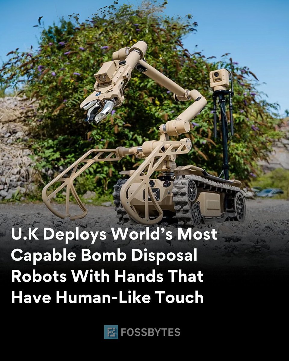 CyberpunkTTRPG's tweet image. U.K. Deploys World&apos;s Most Capable Bomb Disposal Robots With Hands That Have Human Like Touch #Robot #BombDisposalRobot #EODRobot #Cyberpunk #TTRPG #RPG