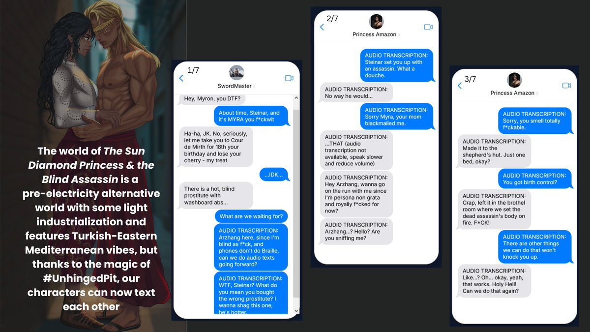 EliseBetzBooks's tweet image. The Sun Diamond Princess &amp;amp; the Blind Assassin
#BIPOC Brienne of Tarth X Daredevil X Tristan &amp;amp; Isolde with #HEA 
#UnhingedPit
#A #RF (#F #R) #Q 
#onebed 🛖
♥️🔺Relationship triangle between love &amp;amp; duty
🔁 Flipped trope: Princess is tall, strong, facially scarred, salty mouth, who