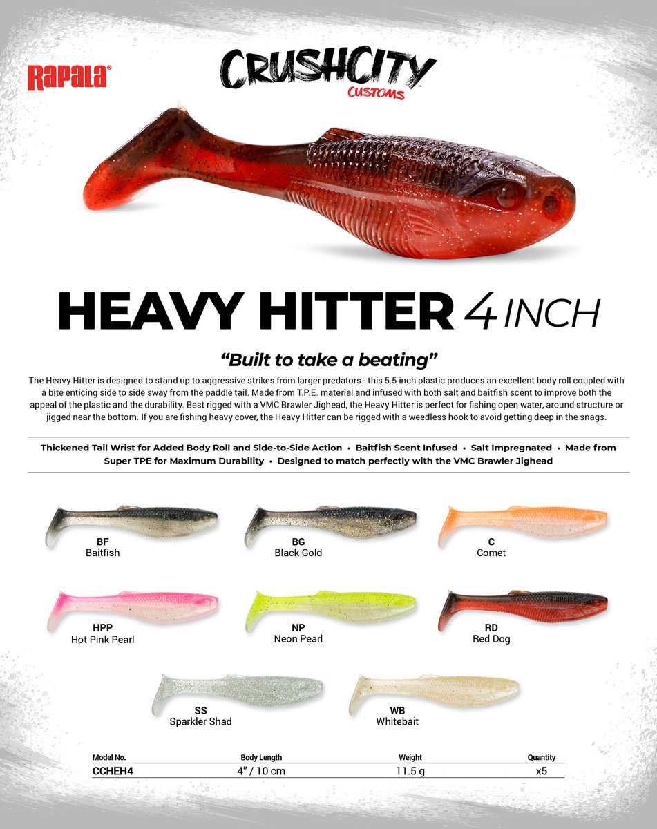 teamfishtv's tweet photo. Heavy Hitter!!! When you are chasing big aggressive predators and need to get the job done, send in the Heavy Hitter.
@rapalacanada
#rapala #rapalalures #crushcity #getcrushed #softbait #fishing #memancing #heavyhitter https://t.co/3zDRoxwtPg