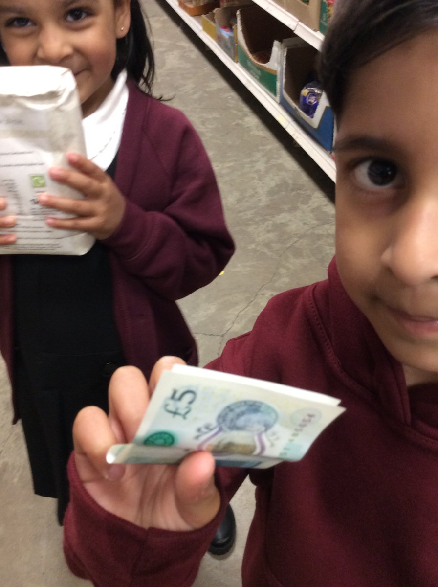 We ran out of playdough in Reception! With £5 to spend, Maymunah estimated flour would cost £1, she was right! We bought 2 bags to match our number of the week.
 The children practised maths, decision-making, and teamwork. #LifeSkills #EYFS #MathsInAction
