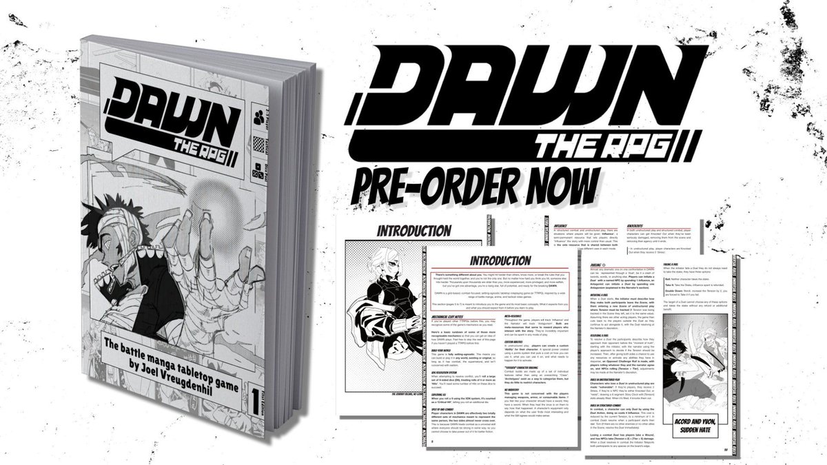 I'm super excited to announce that DAWN is going to print, I'm working with LionWing Publishing to get the game released in early 2026, including a digital copy, an exclusive physical release, and a printed booklet of the the first DAWN module! 
lionwingpublishing.com/products/lionw…