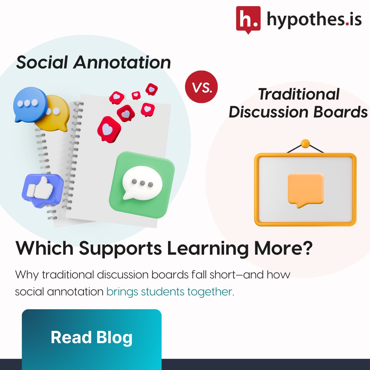 hypothes_is's tweet image. Tired of discussion boards that don’t spark real engagement? #SocialAnnotation brings conversation into the margins, where students read critically, respond thoughtfully, and learn together.

Watch the video + read more - link in comments

#HigherEd #EdTech #StudentEngagement
