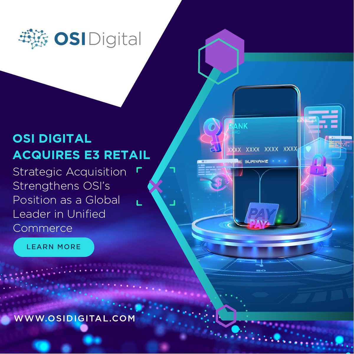 OSI_Digital's tweet image. 🚀@OSI_Digital has acquired E3 Retail, a premier provider of cutting-edge retail solutions known for its visionary #UnifiedCommerce platform. Through this acquisition, OSI will offer comprehensive, end-to-end retail solutions around the world: na2.hubs.ly/H01fj0p0