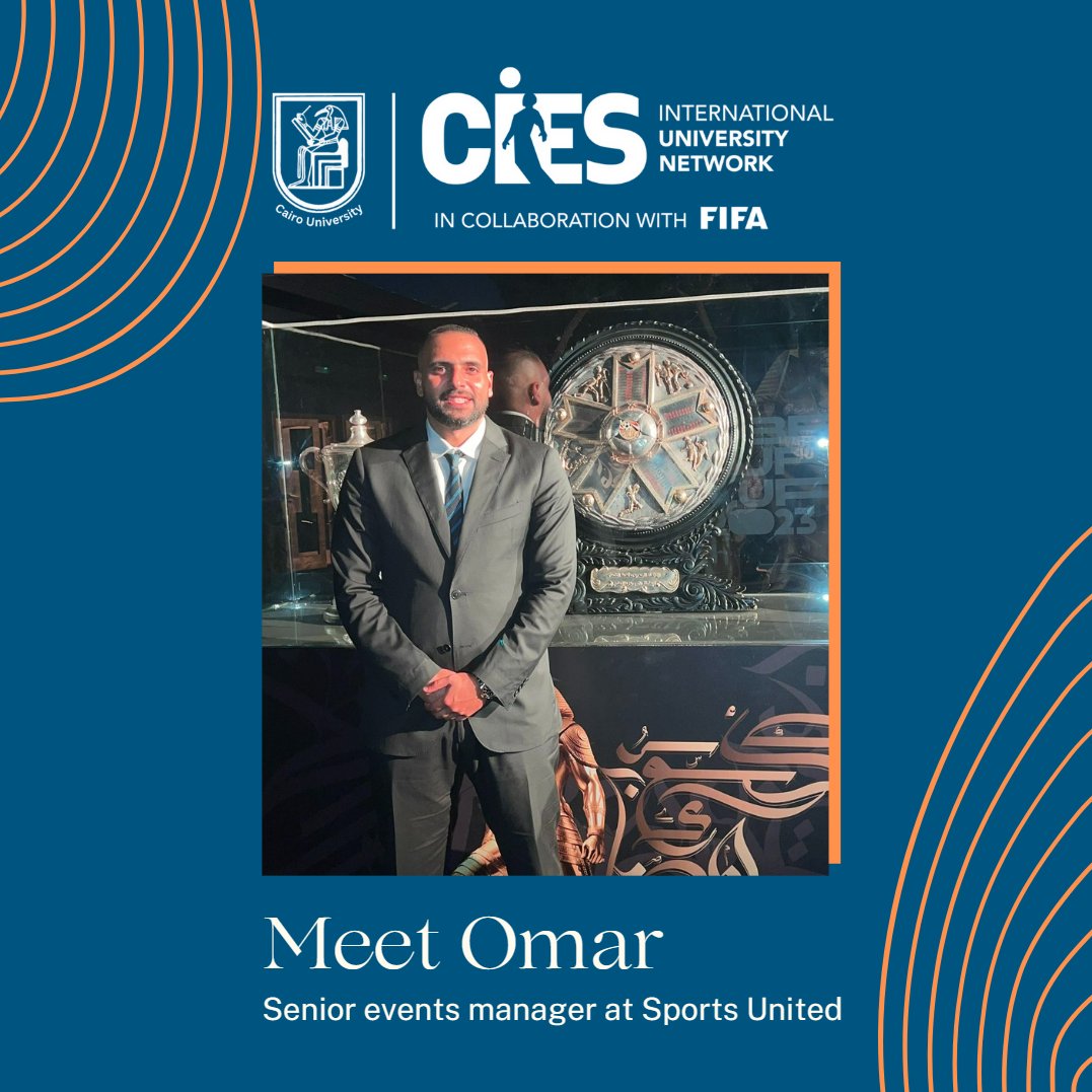 cu_fifa_cies's tweet photo. 🌟 Alumni Spotlight 🌟
Omar Abdel-Sattar (14th Edition) is now Senior Events Manager at Sports United, organizing major events like the Intercontinental Cup (Ahly vs Al Ain), Handball AFCON 2024 &amp; more. 🏆⚽🤾

👉 Full story on our LinkedIn! https://t.co/i7t4pXLIm5