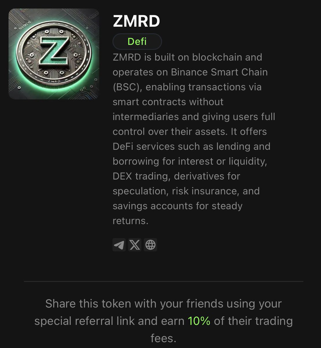 zmrdcoin's tweet photo. $ZMRD Share this token with your friends using your special referral link and earn 10% of their trading fees.
https://t.co/CidukxAvlQ https://t.co/qYjfdCjAut
