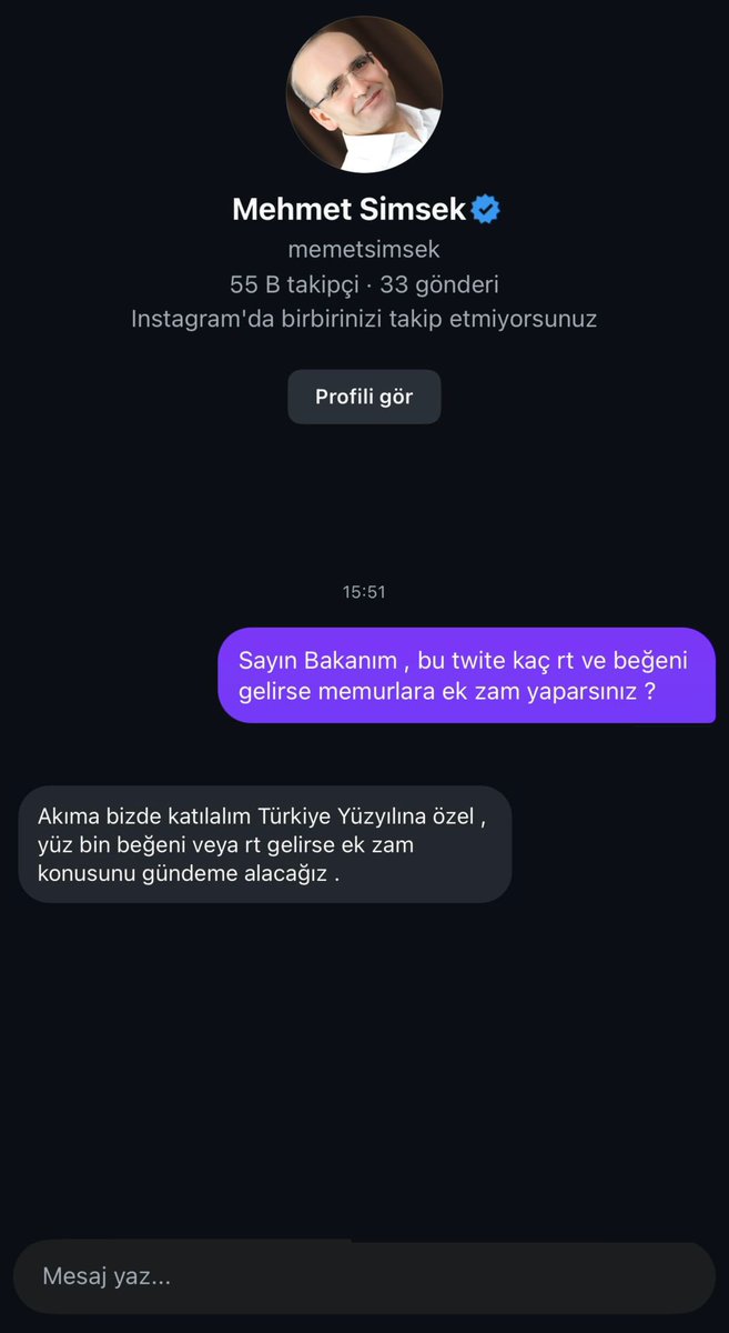 🔥 Akıma Sn. Bakan da Katıldı!

📢 “Bu tweete Türkiye Yüzyılı’na özel 100.000 beğeni veya RT gelirse, ek protokol ile maaş zammını gündeme alacağım” dedi.

⚡ Haydi memurlar, şimdi birlik zamanı!

#MemurEkProtokolBekliyor