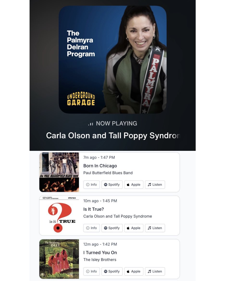 Tall Poppy Syndrome (@tpsbandofficial) on Twitter photo Thank you to Palmyra Delran for spinning our single with Carla Olson, “Is It True” on her fantastic show yesterday in Little Steven’s Underground Garage.
CD now available, vinyl out November 14.
<a href="/DelranPalmyra/">PalmyraDelran</a> <a href="/littlesteven_ug/">Little Steven's Underground Garage</a> <a href="/CarlaOlsonMusic/">Carla Olson</a>
tresmelomusique.bigcartel.com Thank you to Palmyra Delran for spinning our single with Carla Olson, “Is It True” on her fantastic show yesterday in Little Steven’s Underground Garage.
CD now available, vinyl out November 14.
<a href="/DelranPalmyra/">PalmyraDelran</a> <a href="/littlesteven_ug/">Little Steven's Underground Garage</a> <a href="/CarlaOlsonMusic/">Carla Olson</a>
tresmelomusique.bigcartel.com