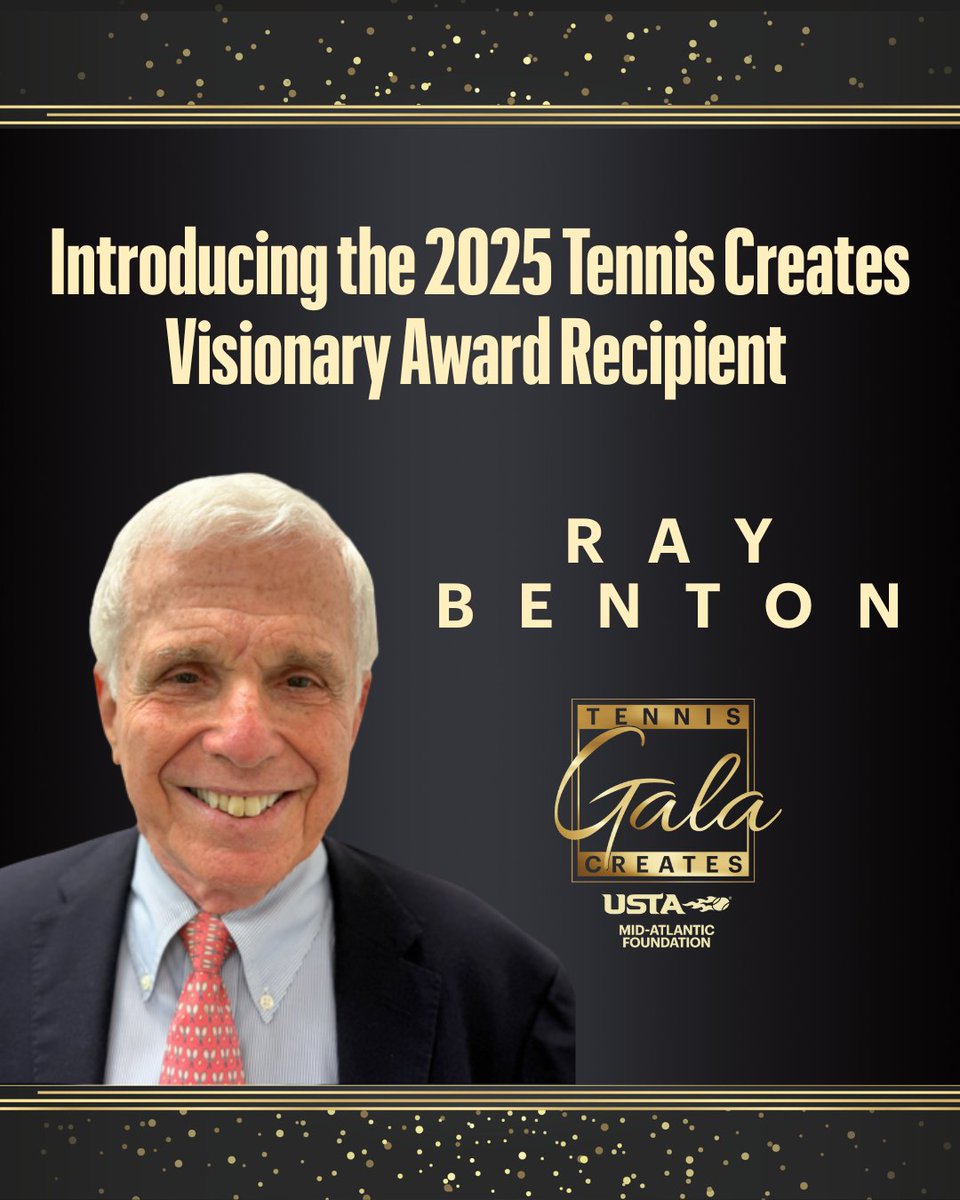 Honoring Ray Benton at the 2025 Tennis Creates Gala 🎉 Dec. 6 in DC! From leading JTCC to co-founding ProServ, his visionary leadership has shaped tennis for generations. Proceeds fuel programs that make tennis for everyone. Reserve your table: tenniscreatesgala.com.