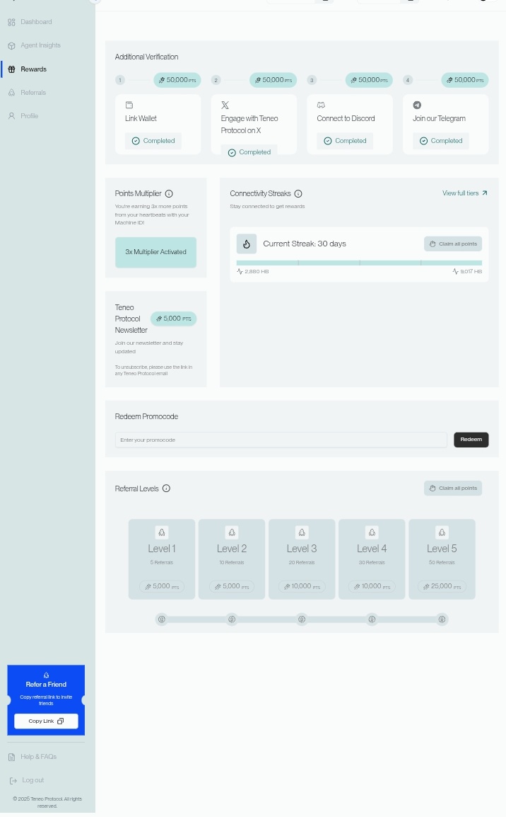 omohshine's tweet image. Go and claim your 50k point promo code on @teneo_protocol dashboard 

Got to rewards 
Input code&quot; TESTNETREADY &quot;
Redeem and 50K points is all yours 
#AIRDROP #TeneoProtocol
