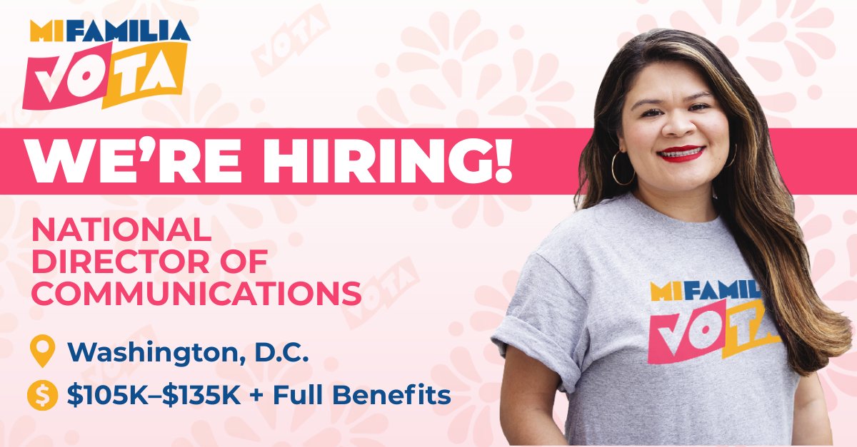 ✨ Shape national narratives on voting rights, immigration, &amp; priorities for our communities
✨ Lead dynamic, national and multi-state campaigns within a collaborative culture
✨ Mentor rising leaders while advancing Latino power nationwide

Apply 👉 qr1.be/V71T