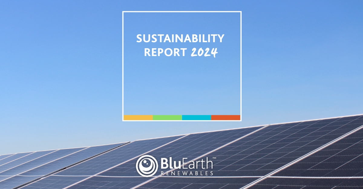 We are proud to share our 2024 Sustainability Report, which highlights our achievements and progress made toward our sustainability priorities. Learn more at: bluearthrenewables.com/sustainability/