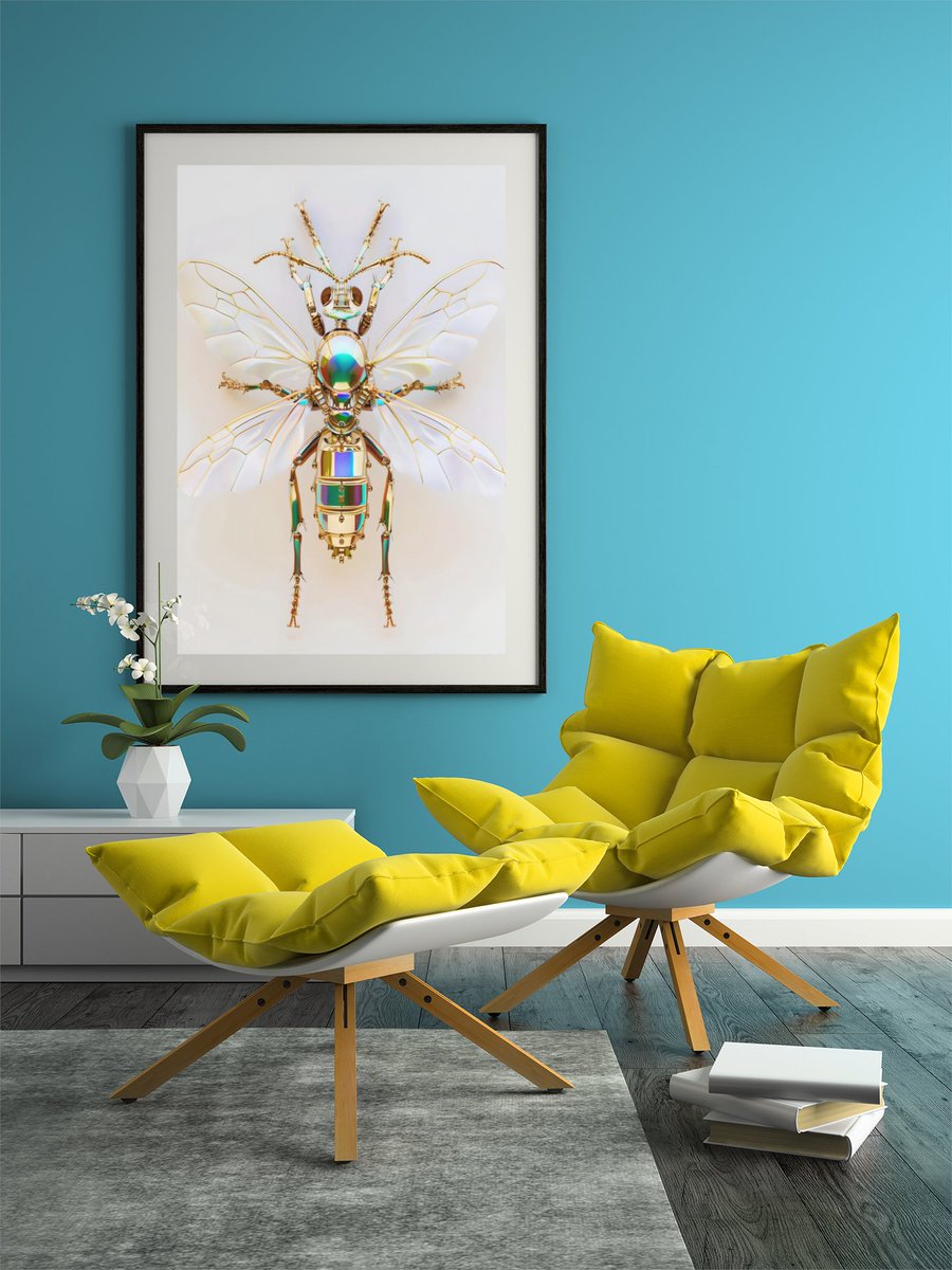 CyberMonkSt's tweet photo. They say bees remember the frequency of flowers.
This one remembers the song of light itself.
A golden guardian of geometry and nectar dreams.
Now quietly resting in our #etsystore.
#CyberInsect #FuturistArt #NatureRewired
https://t.co/zNf2Ql1sxH https://t.co/Ld1dkbuyqc