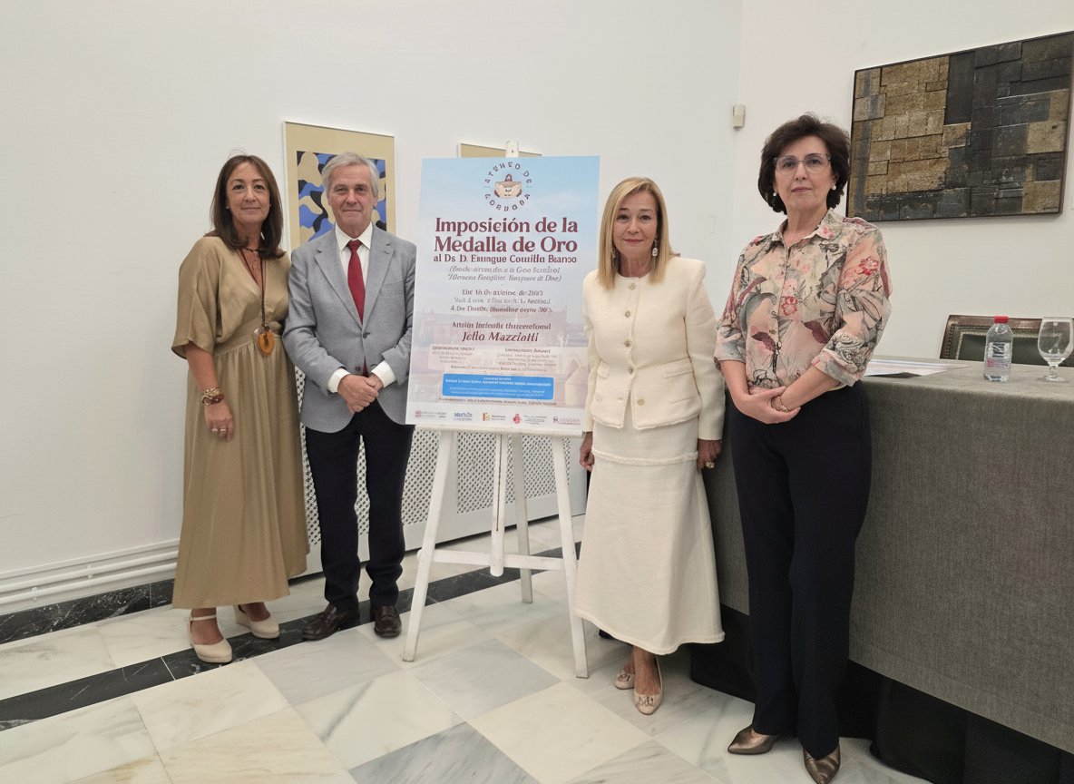 El Ateneo de #cordobaesp impondrá el 14 de octubre su Medalla de Oro al Dr. Enrique Cantillo Baños, en un acto en el Círculo de la Amistad.
El homenaje, cuya recaudación se destinará a la Obra Social "Hermano Bonifacio" del <a href="/HSJDCordoba/">Hospital San Juan de Dios Córdoba</a>, contará con un amplio programa cultural.