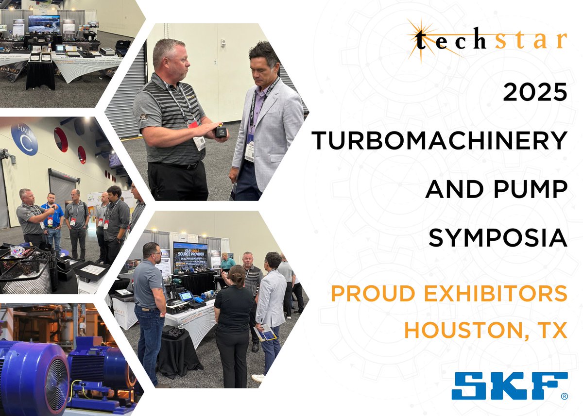 TechStarIS's tweet image. We had a great time exhibiting at the 2025 Turbomachinery & Pump Symposia alongside SKF. We connected with industry peers, shared the latest in Machinery Reliability, & introduced attendees to the newest technologies shaping the future of rotating equipment.