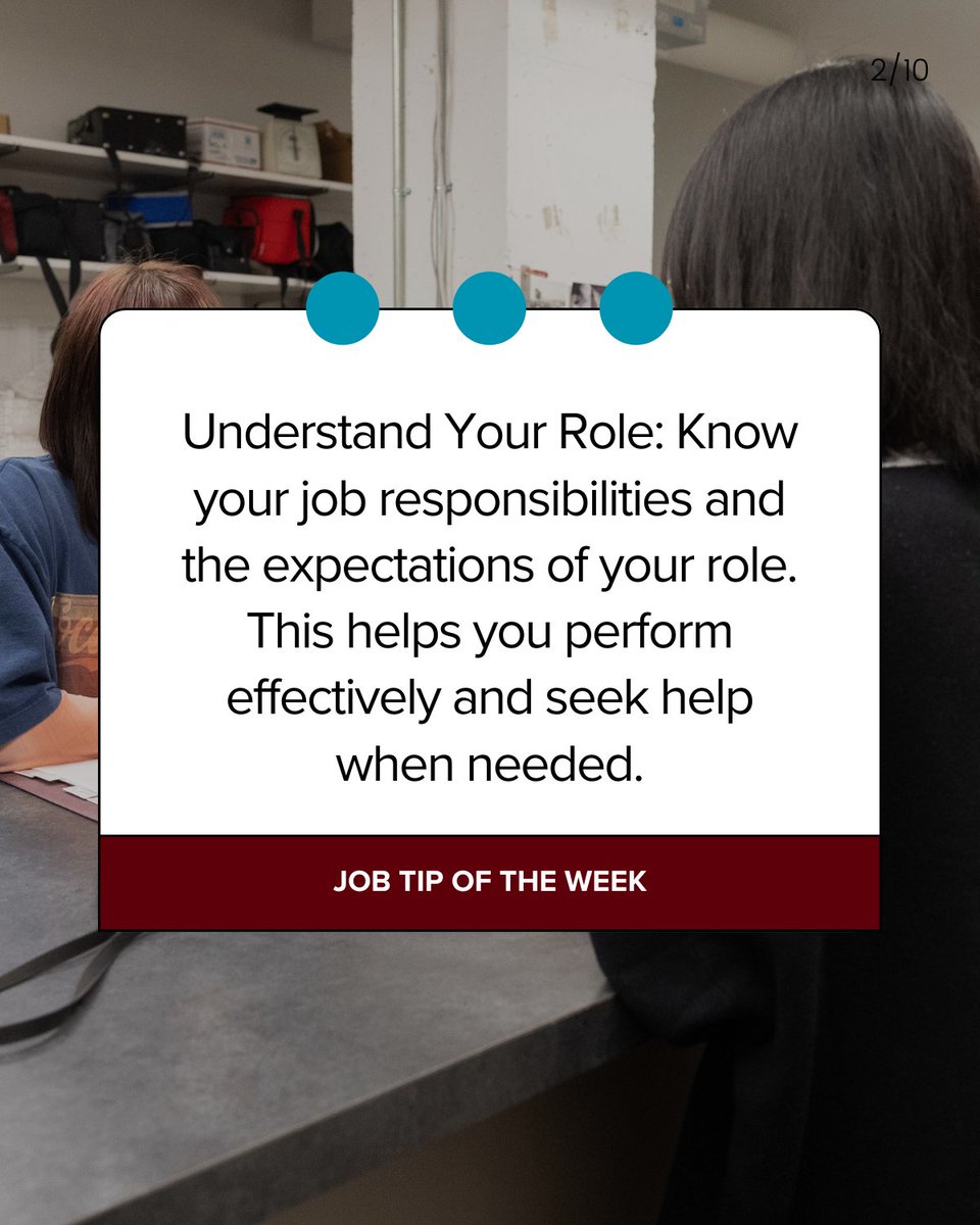 msu_studentemp's tweet image. Knowing your job responsibilities helps you perform better and reduces the chance of errors. Take the time to understand what&apos;s expected of you. It&apos;s always okay to seek clarification from your boss. #msustudentemployment #jobtip