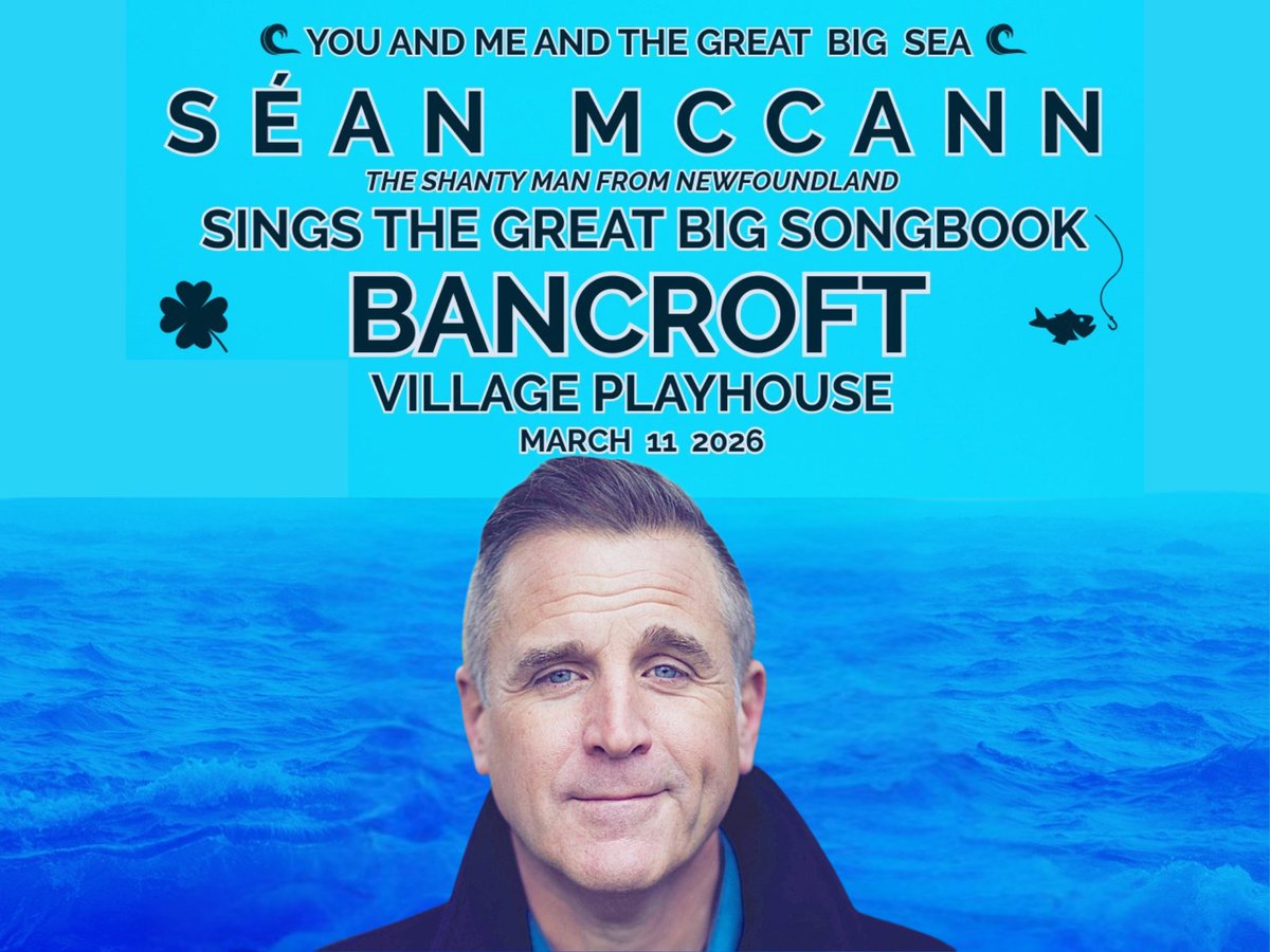 BY POPULAR, Sean McCann IS COMING BACK TO BANCROFT IN 2026! 🎶👏🏻

Tickets are $42.50 +HST. Buy yours today because this show is guaranteed to sell out! 

Playing on Wednesday, March 11th, 2026 at 7:00pm at the Bancroft Village Playhouse. BUY TICKETS: villageplayhouse.ca/sean-mccann