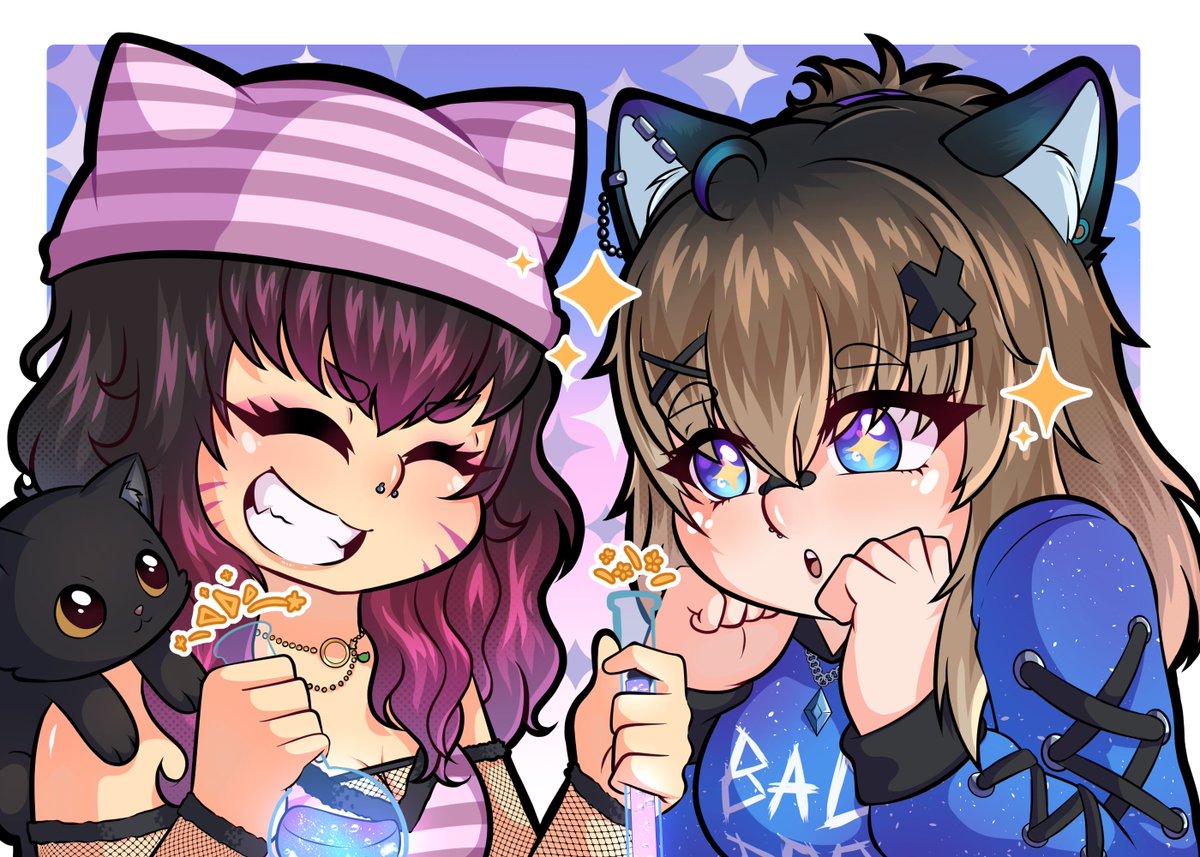 tatewolfz's tweet photo. Two dumb b*tches go skateboarding in the city... What could go wrong? 🤔

Art by @/Pau_Stark on VGen! 🎨

I'll be live in ONE HOUR playing " skate. " with Hannah today, see you soon! 🐺🌙 #streamsoon #vtuber https://t.co/WPoF7lmia2