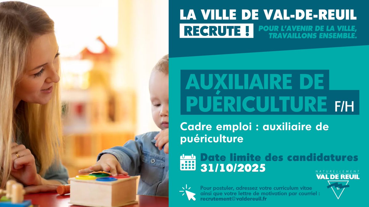 Val-de-Reuil (@valdereuil_info) on Twitter photo La Ville de <a href="/valdereuil_info/">Val-de-Reuil</a> recrute un AUXILIAIRE DE PUERICULTURE (F/H) —ïž
valdereuil.fr/val-de-reuil-r⊠La Ville de <a href="/valdereuil_info/">Val-de-Reuil</a> recrute un AUXILIAIRE DE PUERICULTURE (F/H) —ïž
valdereuil.fr/val-de-reuil-râŠ