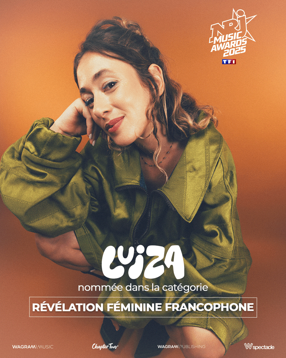 Luiza est nommée aux <a href="/NRJMusicAwards/">NRJ Music Awards</a> 2025 dans la catégorie Révélation Féminine Francophone ! 🚀👏

🗳️ Les votes sont ouverts jusqu’au 31 octobre sur nrj.fr !
-
#ChapterTwoRecords
<a href="/WSpectacle/">W SPECTACLE</a> 
#WagramPublishing