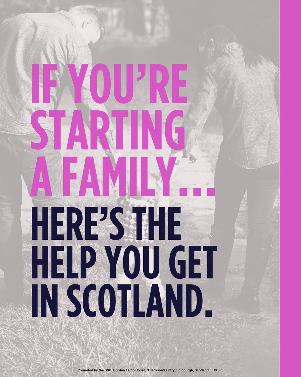 Starting a family is expensive, but in Scotland you actually get real help.

From the Baby Box to free childcare, school meals, cheaper commutes and free uni…

That’s thousands saved and less stress on your shoulders.

That’s SNP putting more money in your pocket.