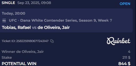 kyle_inacio's tweet image. Dabbling on another DWCS contest. You will never ever catch me betting on a mf named “Tobias” ✌️😭

#DWCSWeek7