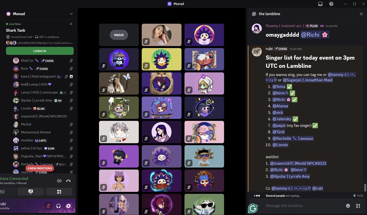 t9ruby's tweet image. Thankyou everyone for joining another @monad karaoke sesh 💜💜💜!!!
Big shoutout to my fellow host:
@sugarpixeLW @boranoona_ @TaammyyLOVELY
See you guys again next week