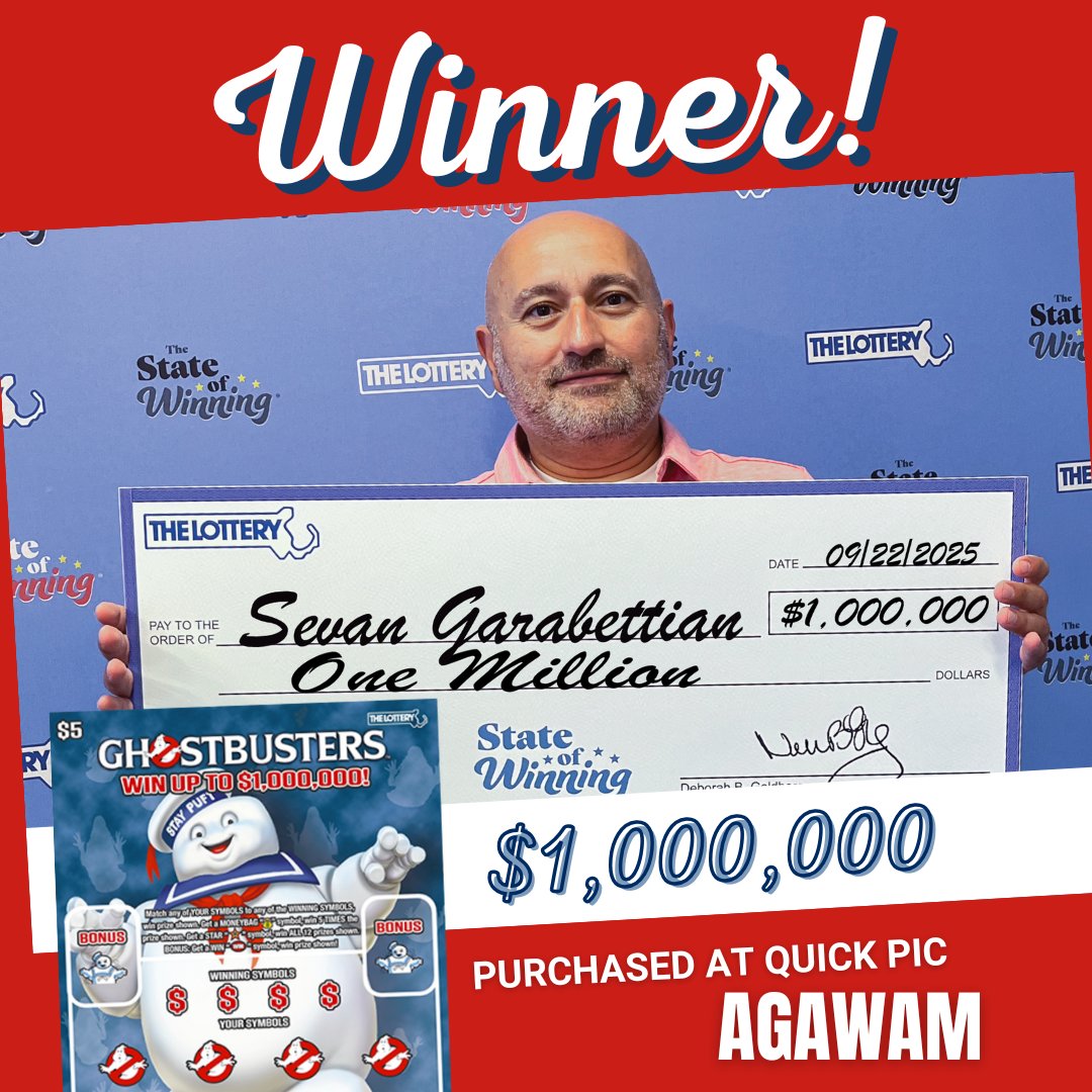 This $1 MILLION winner told us JAWS used to be his favorite movie, but now it’s GHOSTBUSTERS™🤣

Playing GHOSTBUSTERS™($5) 

Recent winners &gt; ow.ly/v7Su50X0ZXc

#MassLottery
#Lottery
#InstantTickets
#ScratchTickets
#New
#Ghostbusters
#Halloween
#Agawam
#Massachusetts