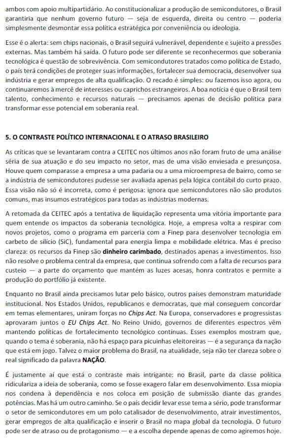 ATAQUE À NOSSA SOBERANIA
🚨 
Enquanto o mundo corre para fortalecer sua produção de chips, no Brasil tramita o PDL 397/2023, que tenta colocar a CEITEC novamente em liquidação — nossa única fábrica de semicondutores.

camara.leg.br/proposicoesWeb…
