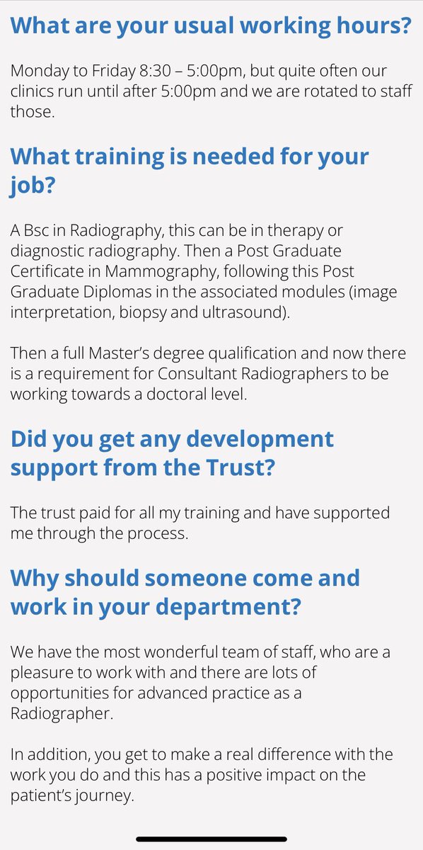 medicalmodelbri's tweet image. ‘I love the practical aspects of my job; I am undertaking procedures that were once only performed by radiologists .
This is true advanced practice for the radiographer role ‘
careers.nuth.nhs.uk/your-career/ca…