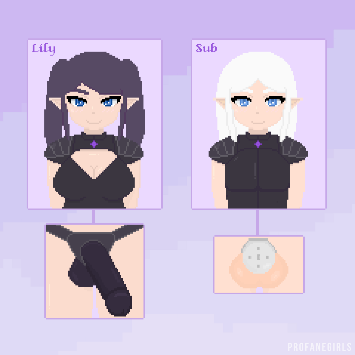 Lily and her sub 💜
We are developing a game about a dominant female elf and her subby boyfriend
(it will be full of femdom and chastity!)

Support us on Patreon and Onlyfans ❤