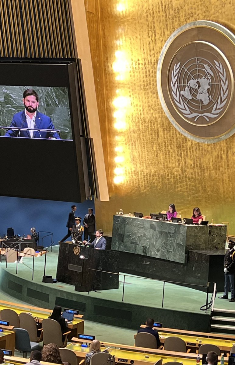 Chilean President <a href="/GabrielBoric/">Gabriel Boric Font</a> now at the UNGA: “I want to see [Israeli Prime Minister Benjamin] Netanyahu and those responsible for the genocide against the Palestinian people brought to an international court.”