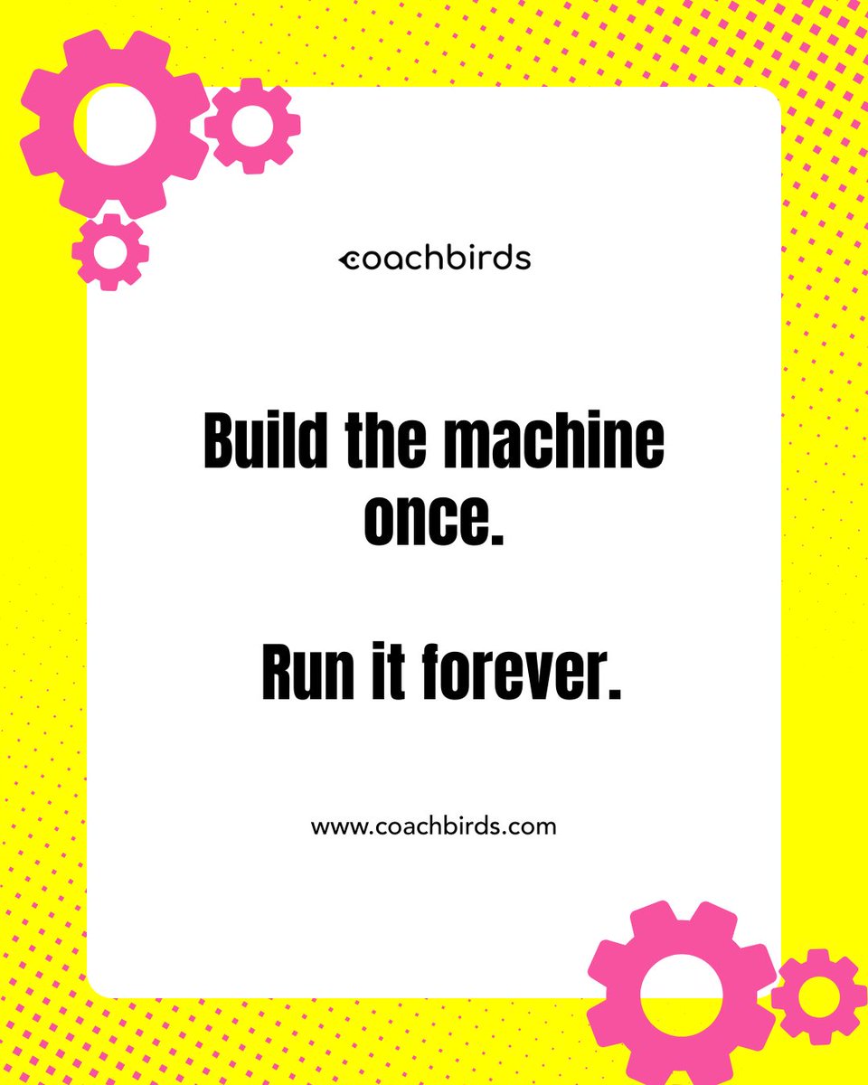 coachbirds's tweet image. You don’t need to hire 3 more people to grow.

You need to build the machine once, then run it again and again.

Coachbirds helps you build the backend systems that turn chaos into momentum.

Build it once. Scale it forever.

#Coachbirds #BuildToScale #RepeatableSystems