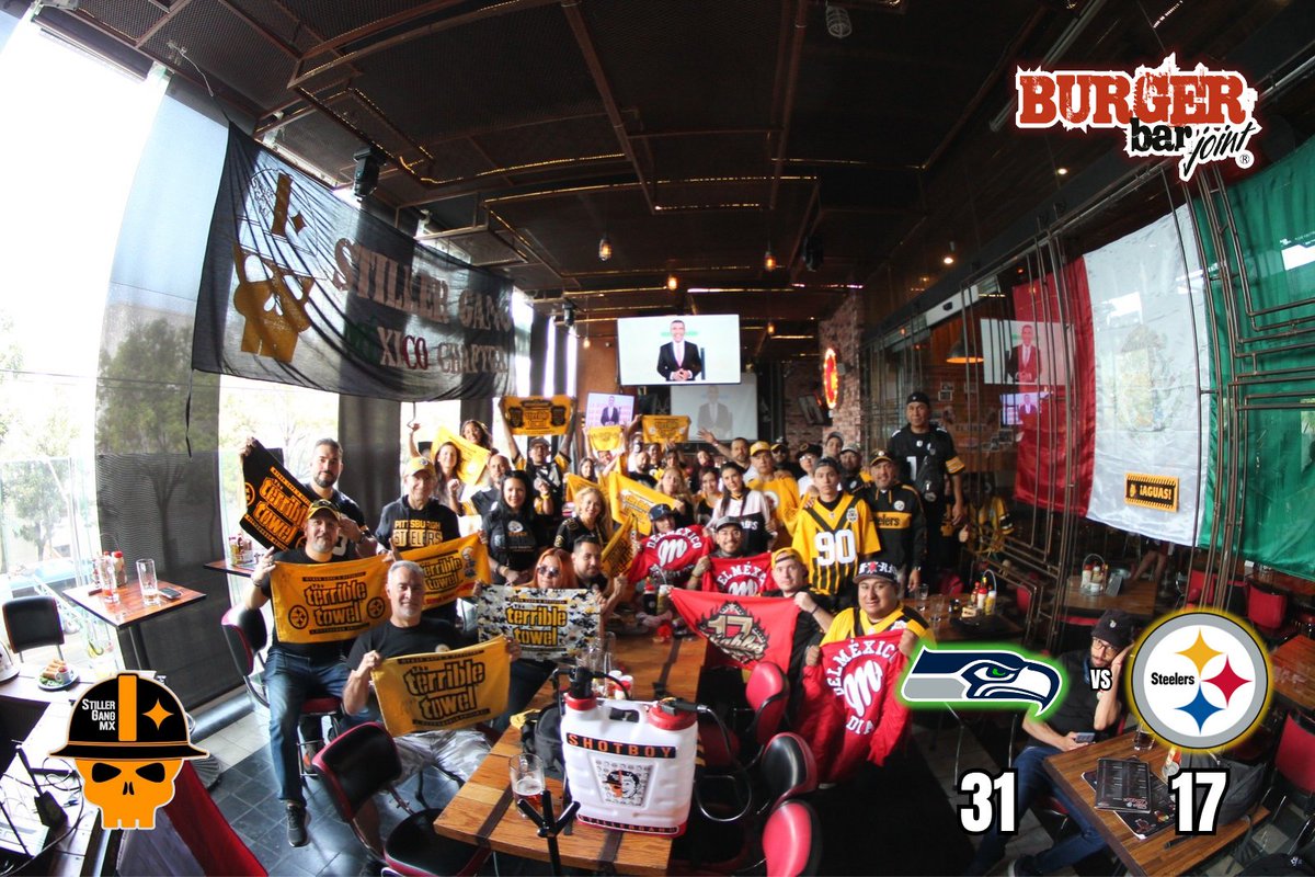 Afición Steelers 🏈

Semana 2 Temp 2025 vs Seahawks 🖤💛
Nos vemos en Burgee Bar Joint Universidad 

<a href="/LosSteelers/">Steelers en Español</a> <a href="/AlvaroNFLMartin/">Álvaro Martín</a> <a href="/estebannmacias/">Esteban Macías</a> <a href="/ArturoCarlos/">ARTURO CARLOS</a>
#HereWeGo #Steelers #BBSG #BBSGMX #BangBangStillerGang💥💥💀🇲🇽