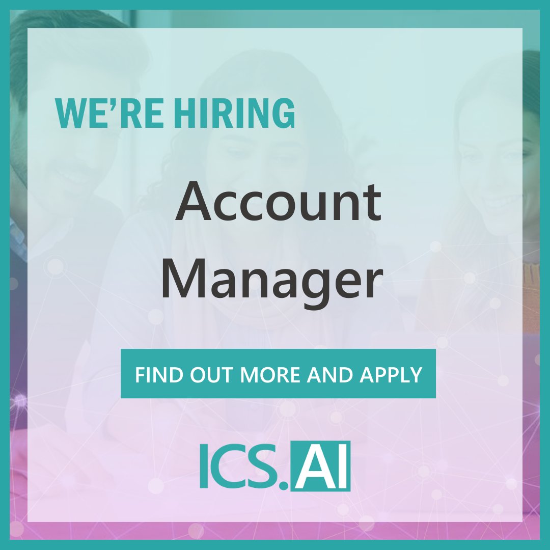 ICS_AI_Ltd's tweet image. 🚀 We’re hiring!

Join ICS.AI as an Account Manager → £60–70K base, OTE £100–120K

Help drive AI transformation across the UK #publicsector:

✅ Renewals
✅ Consulting growth
✅ Stakeholder relationships

Apply now 👉 icsai.bamboohr.com/careers/123
#AI #AccountManager