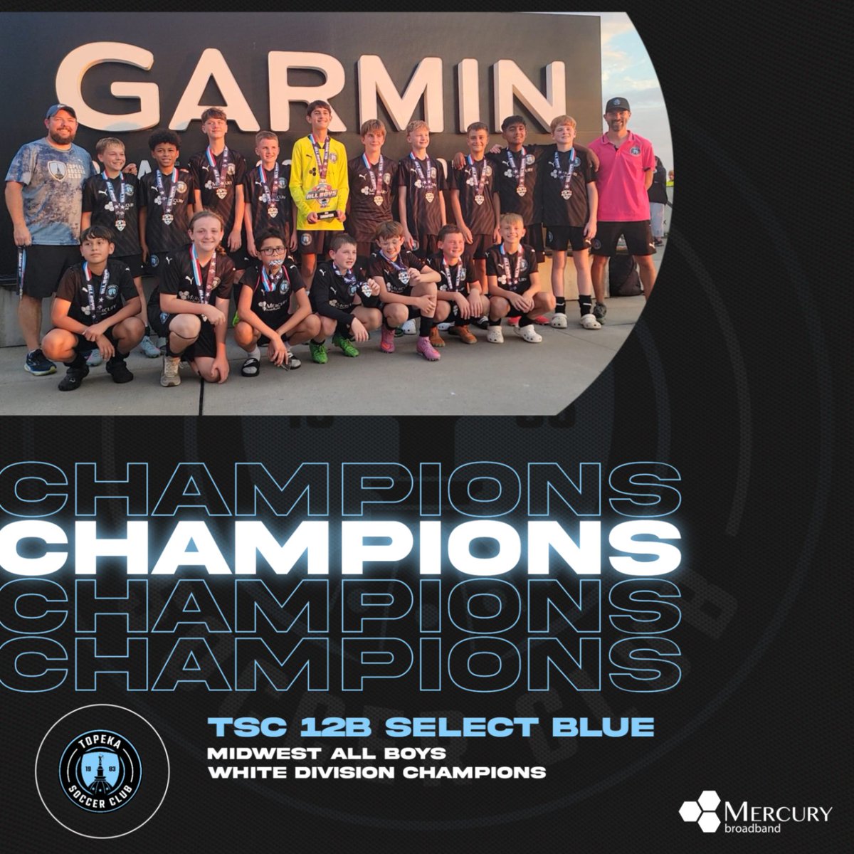 Congratulations to the 12B Select Blue team on their awesome win at the Midwest All Boys Tournament this past weekend!