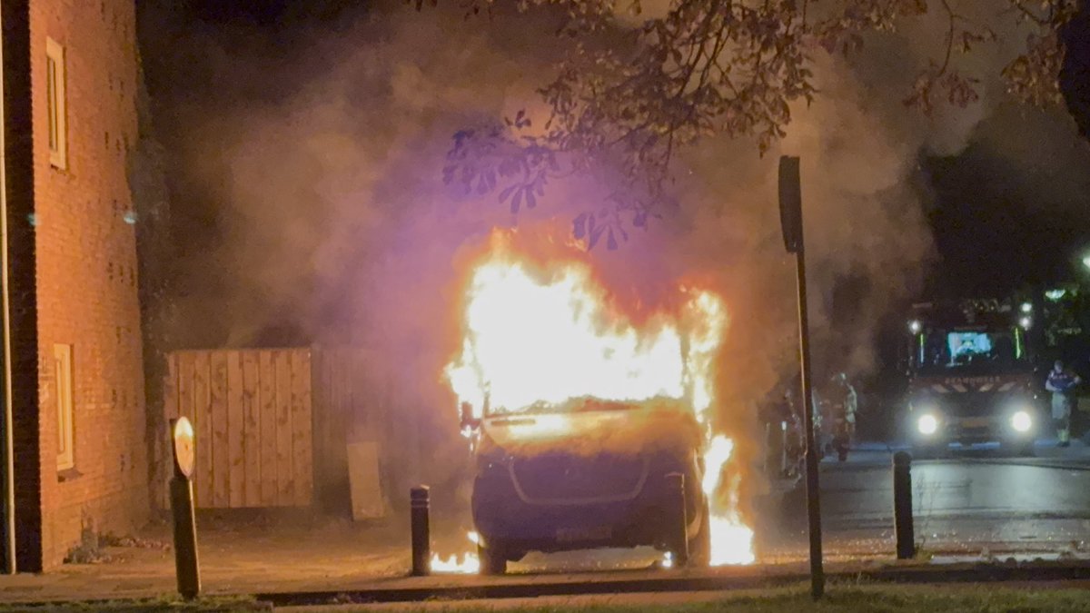 Brand in Veenendaal ter hoogte van Frans Halslaan