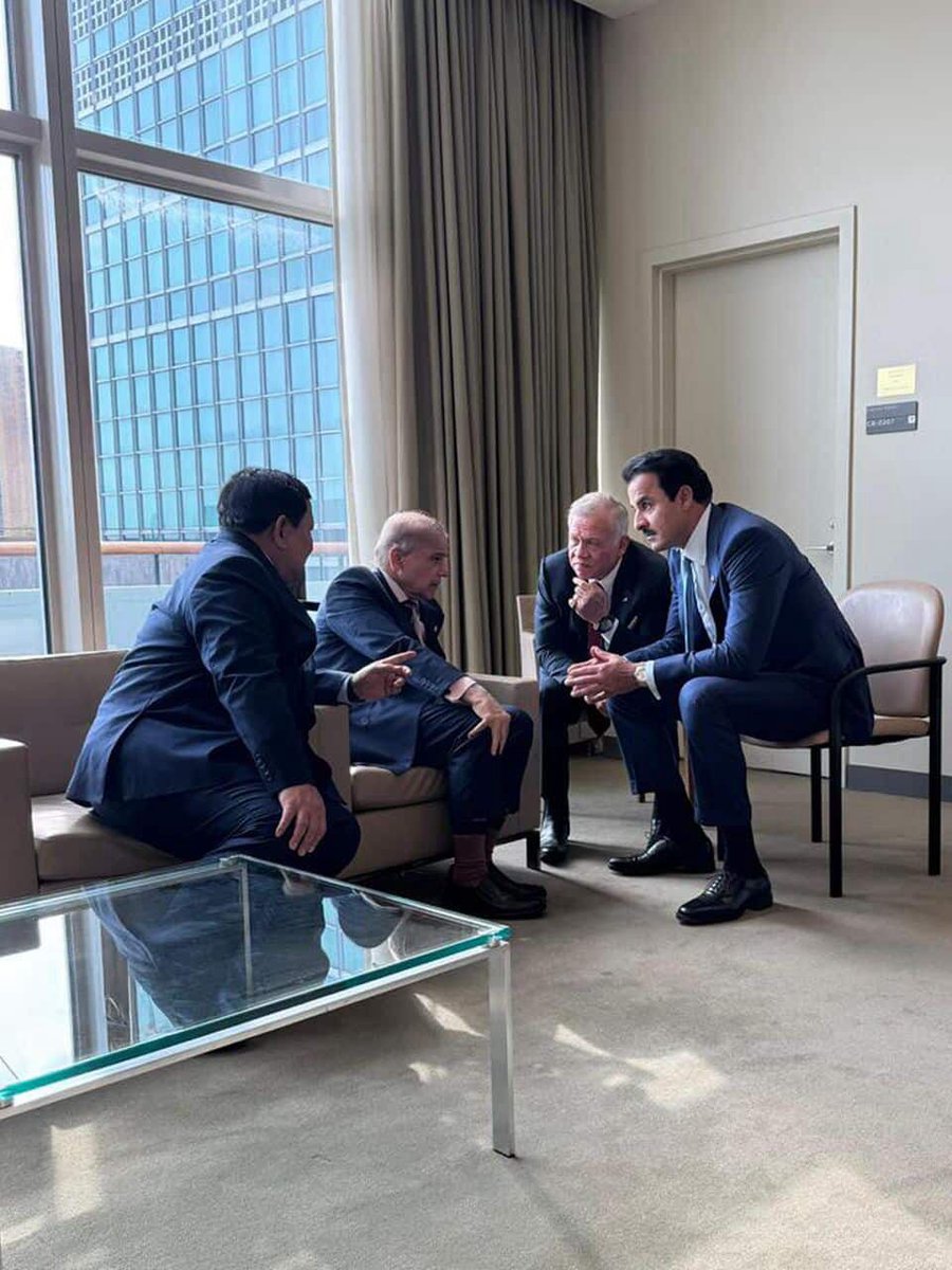 Petranews's tweet photo. جلالة الملك عبدالله الثاني وسمو الشيخ تميم بن حمد آل ثاني أمير دولة قطر ورئيس إندونيسيا برابوو سوبيانتو ورئيس الوزراء الباكستاني شهباز شريف في نيويورك اليوم

#بترا #الأردن https://t.co/JHV0Pw1BzM