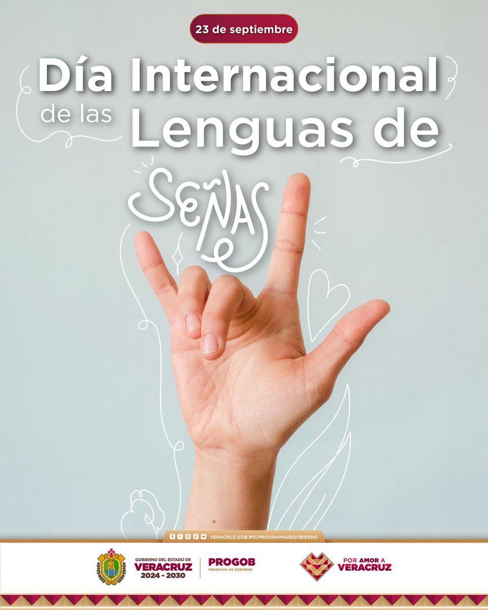 PROGOB_Veracruz's tweet image. 🤟💙Este 23 de septiembre reconocemos la importancia de las lenguas de señas como puentes para una comunicación inclusiva, accesible y respetuosa, que además garantizan el acceso a la información y promueven la participación de todas y todos.

#PorAmorAVeracruz