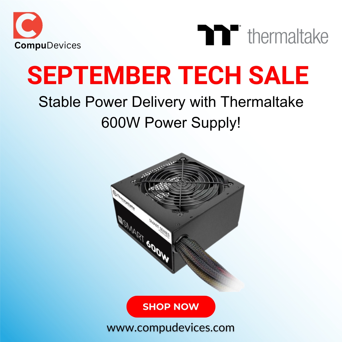 CompuDevices's tweet image. Stable Power Delivery with Thermaltake 600W Power Supply!
#PSSPD0600NPCWUS #PSSPD0600NPCWUSW #Thermaltake #PSU #PowerSupply #ATXPSU #ATXPowerSupply #ThermaltakePowerSupply #ComputerPowerSupply #CompuDevices #TechSale #SeptemberSale #TechUpgrade #SeptemberTechSale #Sale2025