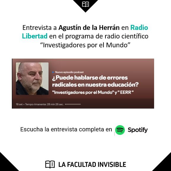 Escucha la entrevista a nuestro invisible Agustín: "¿puede hablarse de errores radicales en nuestra educación?"
open.spotify.com/episode/1ti1RI…