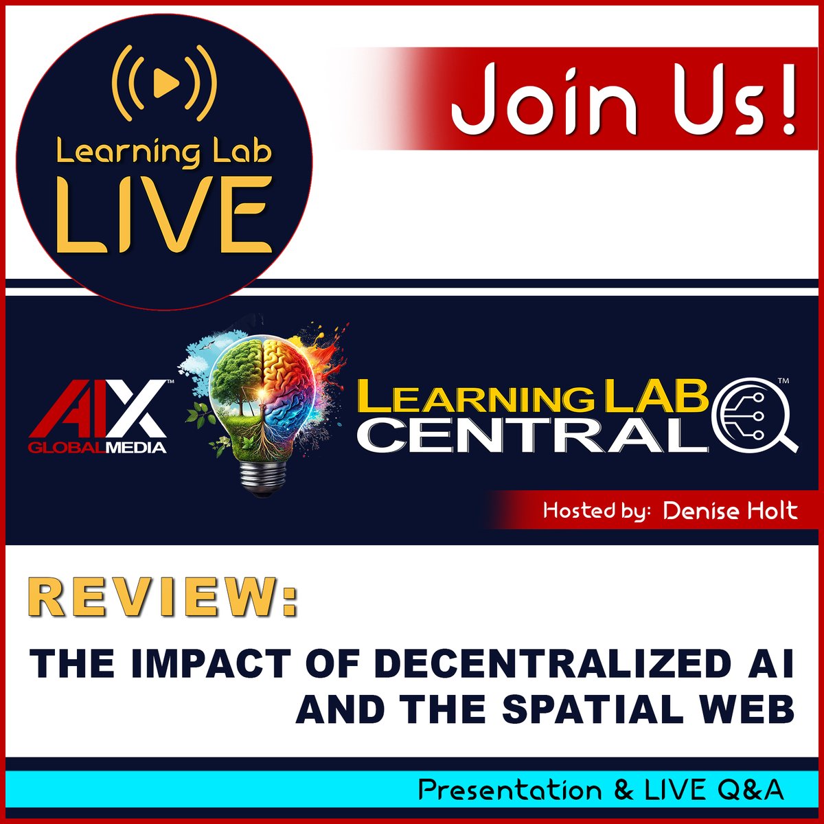 deniseholt_'s tweet image. Join us 🚨 LIVE this Friday, September 26, 2025 at 11 am PDT / 2 pm EDT for the next Learning Lab LIVE!
This month's topic: REVIEW - The impact of Decentralized AI & the Spatial Web
linkedin.com/posts/deniseho…
#ActiveInference #SpatialWeb #EnterpriseAI #DecentralizedAI #AgenticAI