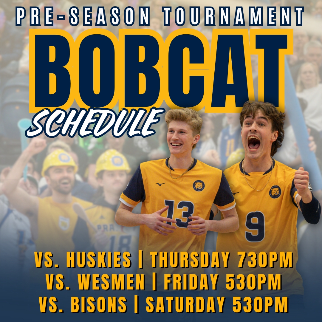 👷🏗️🪨Back at it‼️🏐🙌😼

The reigning champions host their annual pre-season tournament Thursday through Sunday at the HLC.

The Bobcats play the Saskatchewan Huskies at 730pm on Thursday in a national semifinal rematch.

Full details at: gobobcats.ca/news/2025/9/23…