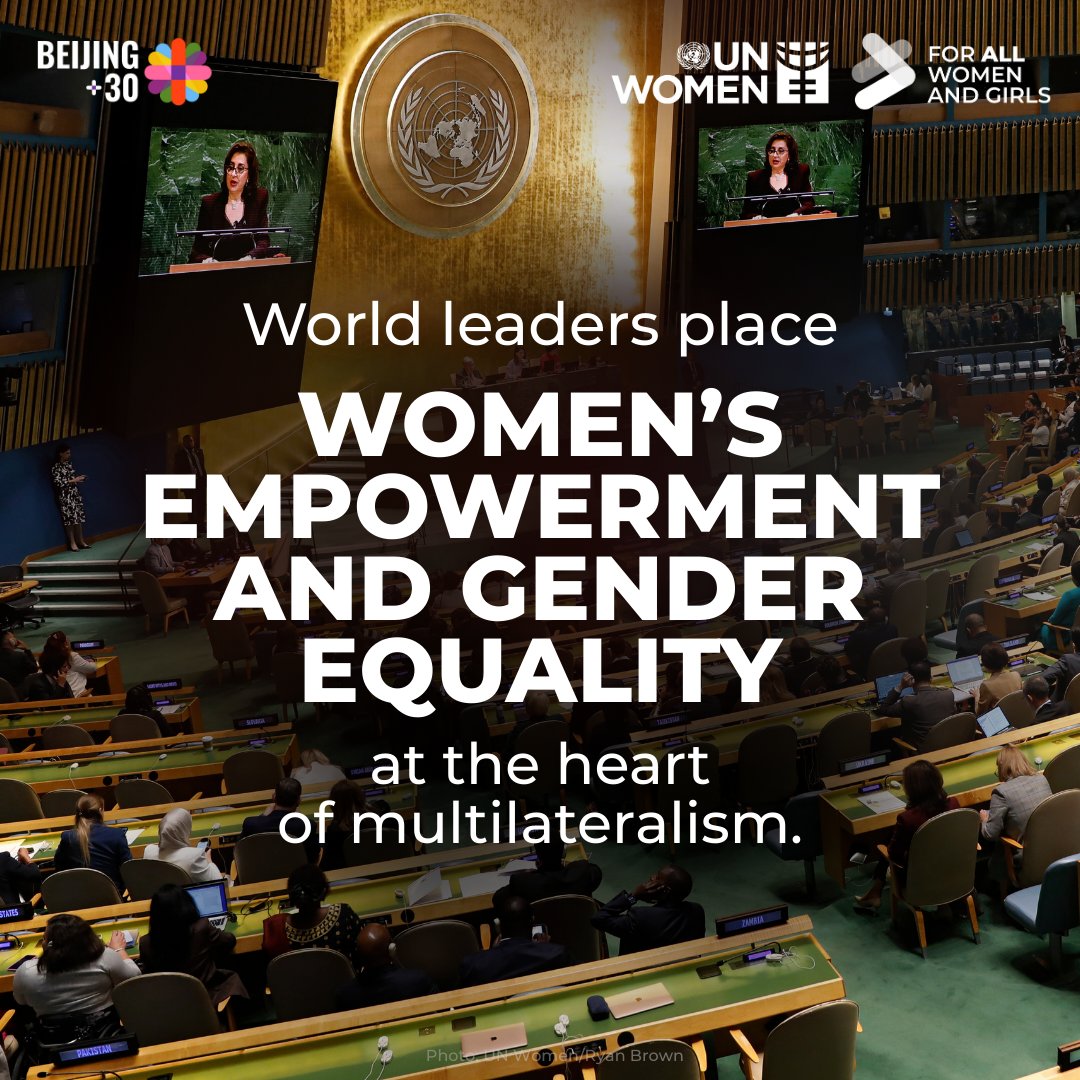 At the #UNGA High-Level Week opening, world leaders affirmed: women’s rights are a unifying force!

109 governments pledged 212 actions for the #Beijing30 Action Agenda — moving beyond words to commitments #ForAllWomenAndGirls.

🔗 Get the full update: unwo.men/iqOc50X15wE