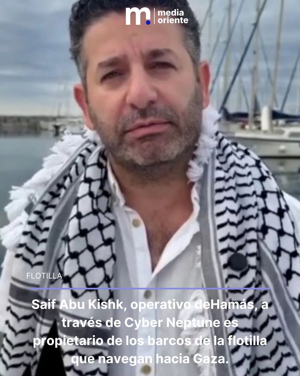 Los de la flotilla a Gaza se ofendieron cuando les dijimos que estaban coordinados con Hamas.
Pues si lo están !

Saif Abu Kishk, operativo de Hamás, dirige la empresa fantasma Cyber Neptune, propietaria de los barcos de la flotilla que navega hacia Gaza
<a href="/GretaThunberg/">Greta Thunberg</a> MIENTES