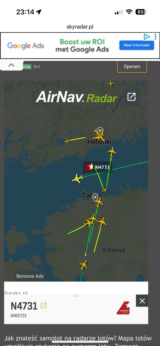 FJCVolmer's tweet image. Can somebody explain me what this plane is doing overthere? Russian airliners are forbidden to fly within Europe? Is there an exemption for this one?
