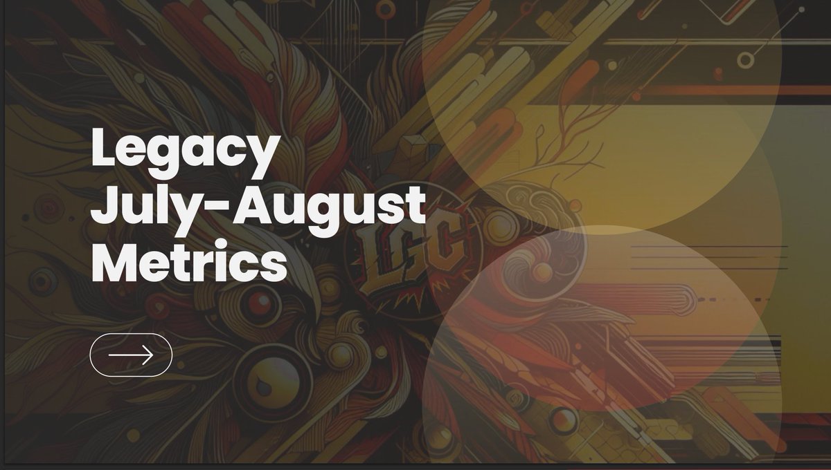 September marked <a href="/Lgc_GG/">Legacy GG 🔺​</a>  first anniversary🎉

It's been an incredible journey as a founder. Feels like yesterday: <a href="/zigdlll/">LGC zigdll</a> and I (frustrated with existing web3 cenario) teamed up with <a href="/0xLuqbraz/">LGC 0xLuqbraz | Legacy GG 🎮</a>  and <a href="/Augustohg2/">LGC Augustera 👻</a> to build a community with a main focus: Professionalism and